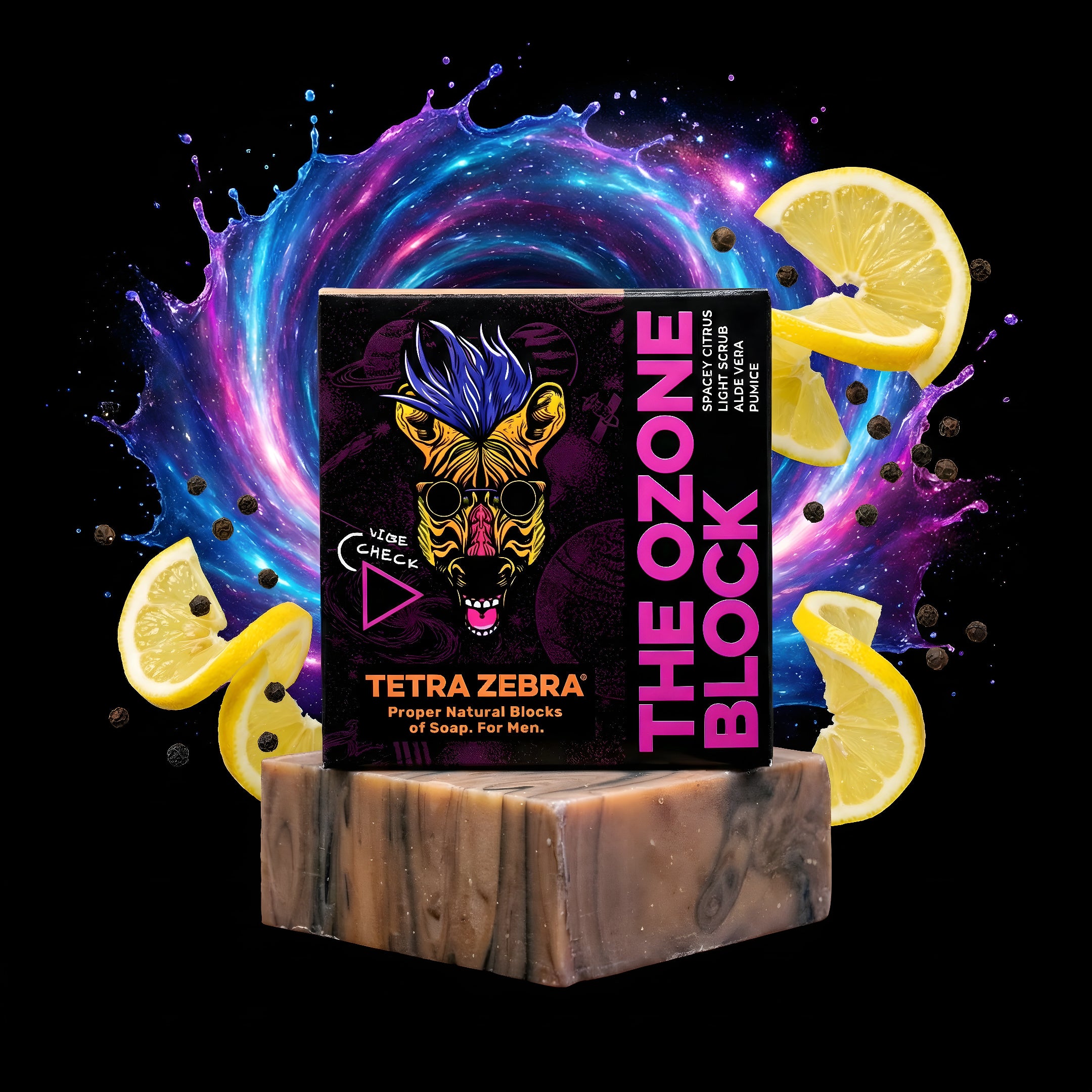 Buy Ozone Block Soap – Natural Space Citrus Soap Bar | Tetra Zebra